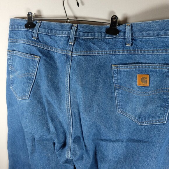 Carhartt Flannel Lined Pants Mens 42x29 Relaxed Twill Denim Outdoor Utility - Picture 6 of 8